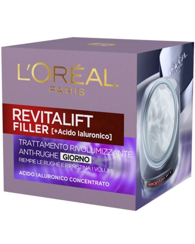 L'Oreal Paris Revitalift Filler Crema Viso Antirughe Rivolumizzante con Acido Ialuronico 50 ml