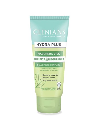 Clinians Hydra Plus Maschera viso purifica e riequilibra pelli miste o impure 75 ml