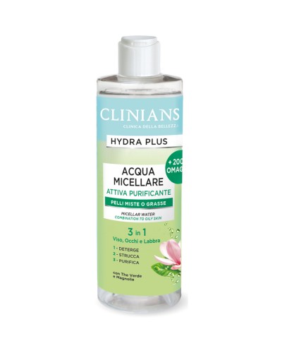 Clinians Hydra Plus Acqua micellare attiva purificante pelli miste o grasse 400 ml