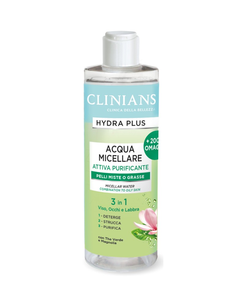 Clinians Hydra Plus Acqua micellare attiva purificante pelli miste o grasse 400 ml