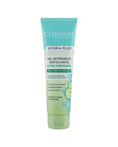Clinians Hydra Plus Gel detergente esfoliante attiva purificante pelli miste o grasse 150 ml