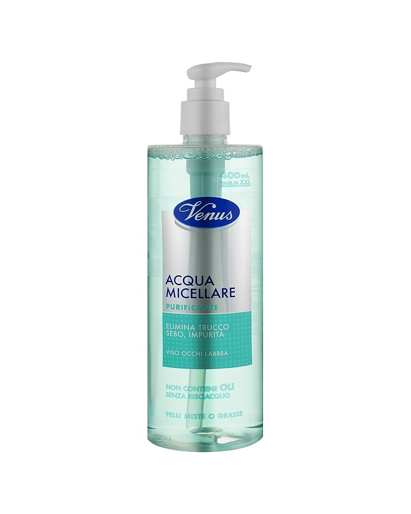 Venus Acqua micellare purificante viso occhi labbra pelli miste o grasse 400 ml