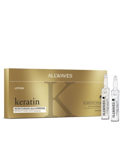 Allwaves Keratin Fiale capelli lozione ristrutturante 12 pz. da 10 ml