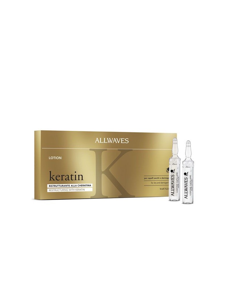 Allwaves Keratin Fiale capelli lozione ristrutturante 12 pz. da 10 ml