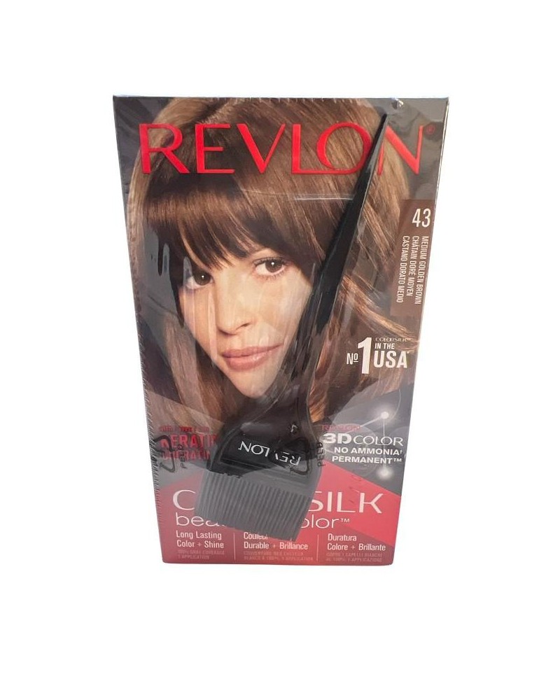 Revlon Colorsilk keratin Tinta Per Capelli + pennello 43 castano dorato medio